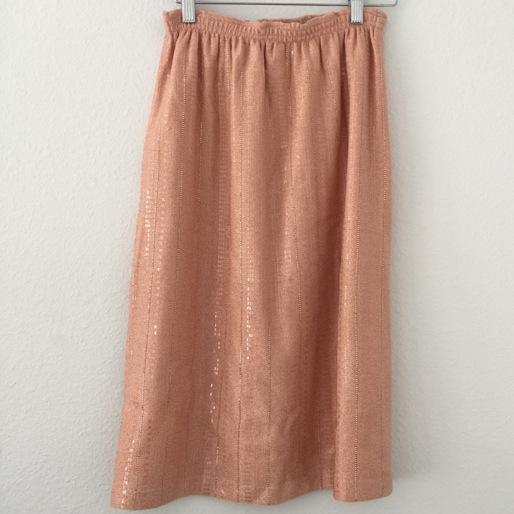St. John Evening Knit Pink Sparkly Skirt
